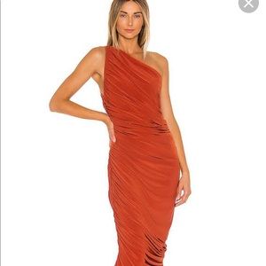 Norma Kamali  Ruched One Shoulder Diana Dress